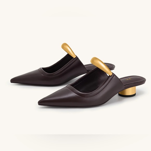 JW PEI Shoes - JW PEI HELENA PIERCED MULES- CLARET RED 8.5